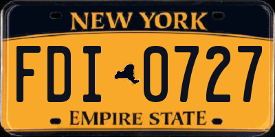 NY license plate FDI0727