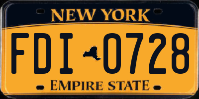 NY license plate FDI0728
