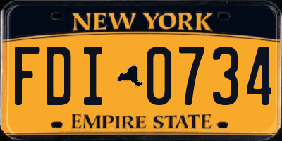 NY license plate FDI0734