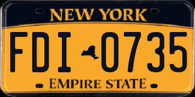 NY license plate FDI0735