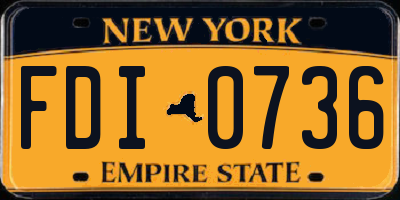 NY license plate FDI0736
