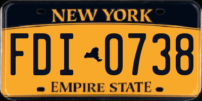 NY license plate FDI0738