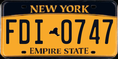 NY license plate FDI0747