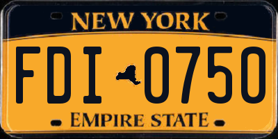 NY license plate FDI0750