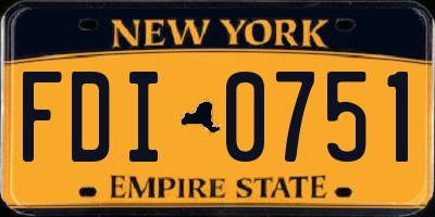 NY license plate FDI0751