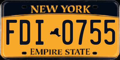 NY license plate FDI0755