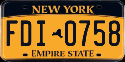 NY license plate FDI0758