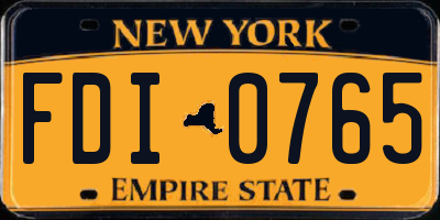NY license plate FDI0765