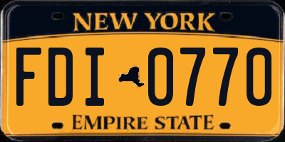 NY license plate FDI0770