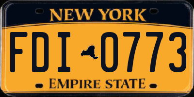 NY license plate FDI0773