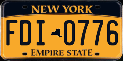 NY license plate FDI0776