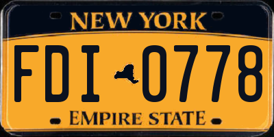 NY license plate FDI0778