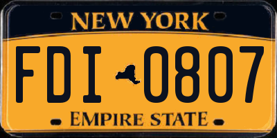 NY license plate FDI0807