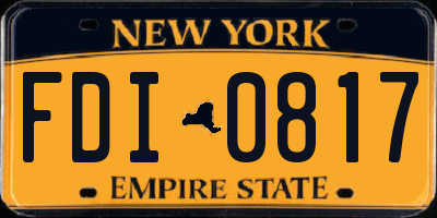 NY license plate FDI0817