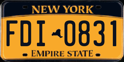 NY license plate FDI0831