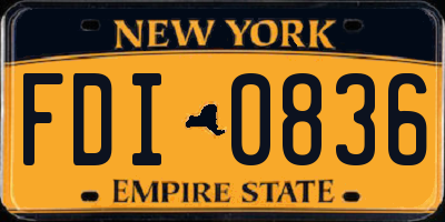 NY license plate FDI0836