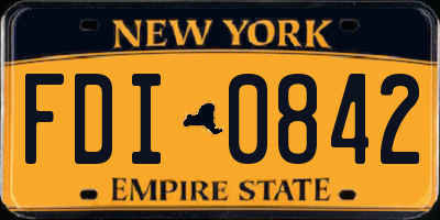 NY license plate FDI0842