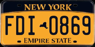NY license plate FDI0869