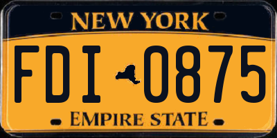 NY license plate FDI0875