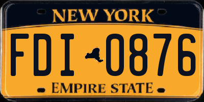 NY license plate FDI0876
