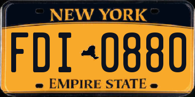 NY license plate FDI0880