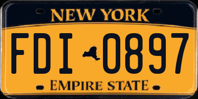 NY license plate FDI0897