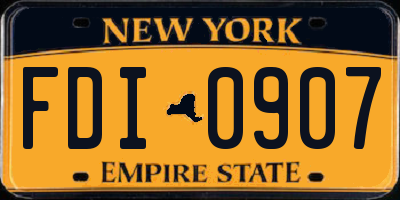 NY license plate FDI0907