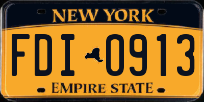 NY license plate FDI0913