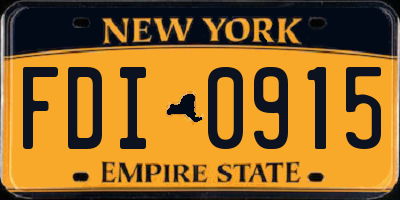 NY license plate FDI0915