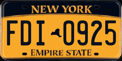 NY license plate FDI0925