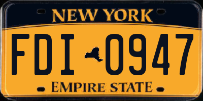 NY license plate FDI0947