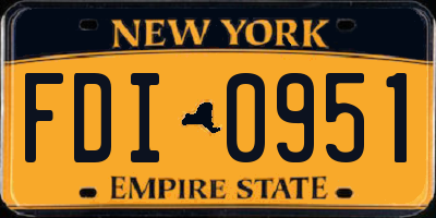 NY license plate FDI0951