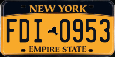 NY license plate FDI0953