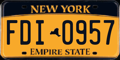 NY license plate FDI0957