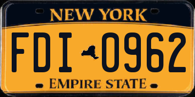 NY license plate FDI0962