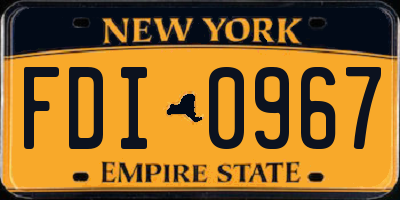 NY license plate FDI0967