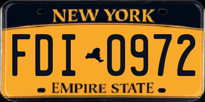 NY license plate FDI0972