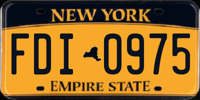 NY license plate FDI0975
