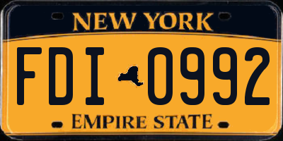 NY license plate FDI0992