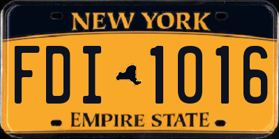 NY license plate FDI1016