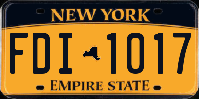 NY license plate FDI1017