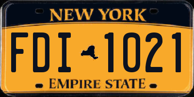 NY license plate FDI1021