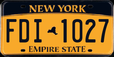 NY license plate FDI1027