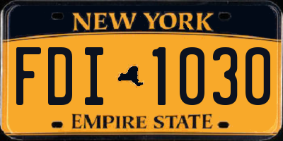 NY license plate FDI1030
