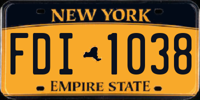 NY license plate FDI1038