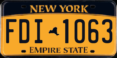 NY license plate FDI1063