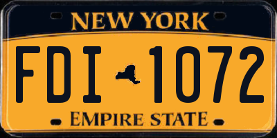 NY license plate FDI1072