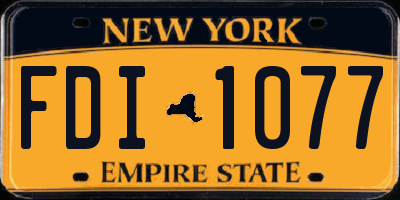 NY license plate FDI1077