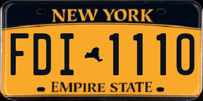NY license plate FDI1110