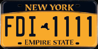 NY license plate FDI1111